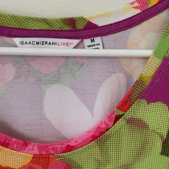 Isaac Mizrahi Live! Floral Scoop Neck Tee - Picture 4 of 5